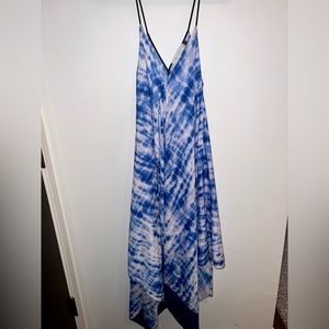 Blue tie-dye maxi dress
